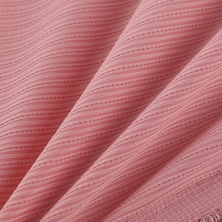 653  Ice Silk Barbie Rib Fabric | 92% Polyester 8% Spandex | 165cm 180gsm  / Ready Made